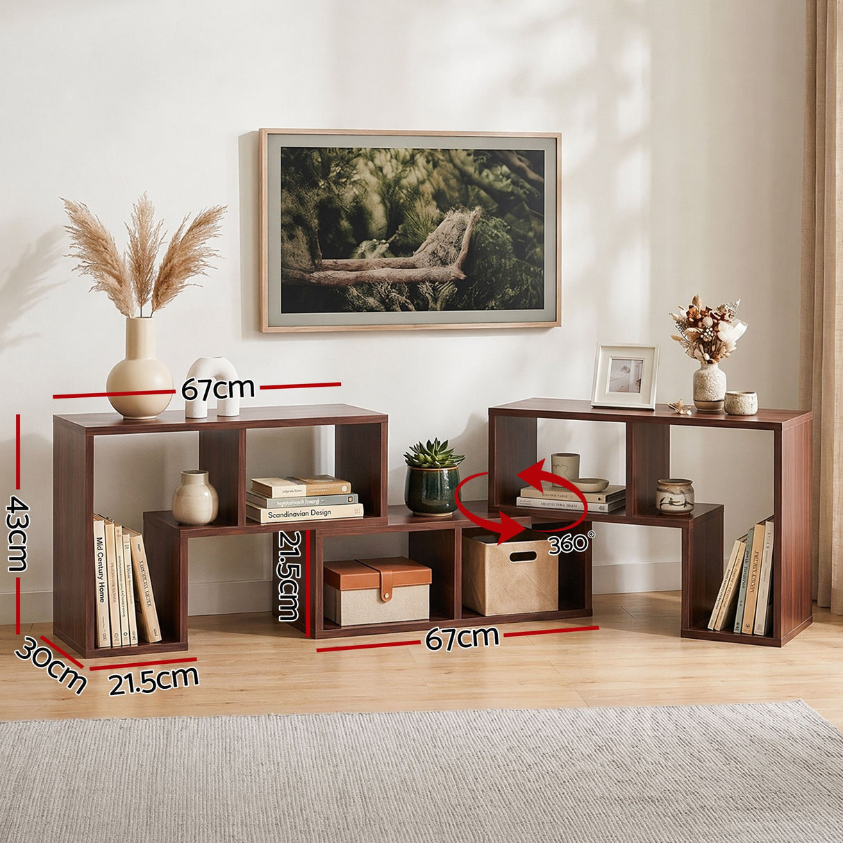 Zeehan Modular TV Stand, Walnut