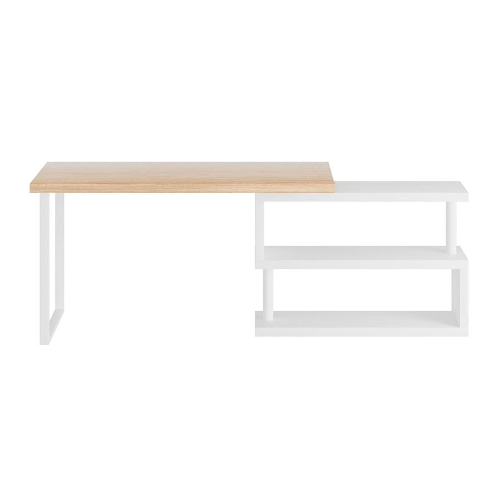 Macquarie Computer Desk, Oak and White 140cm
