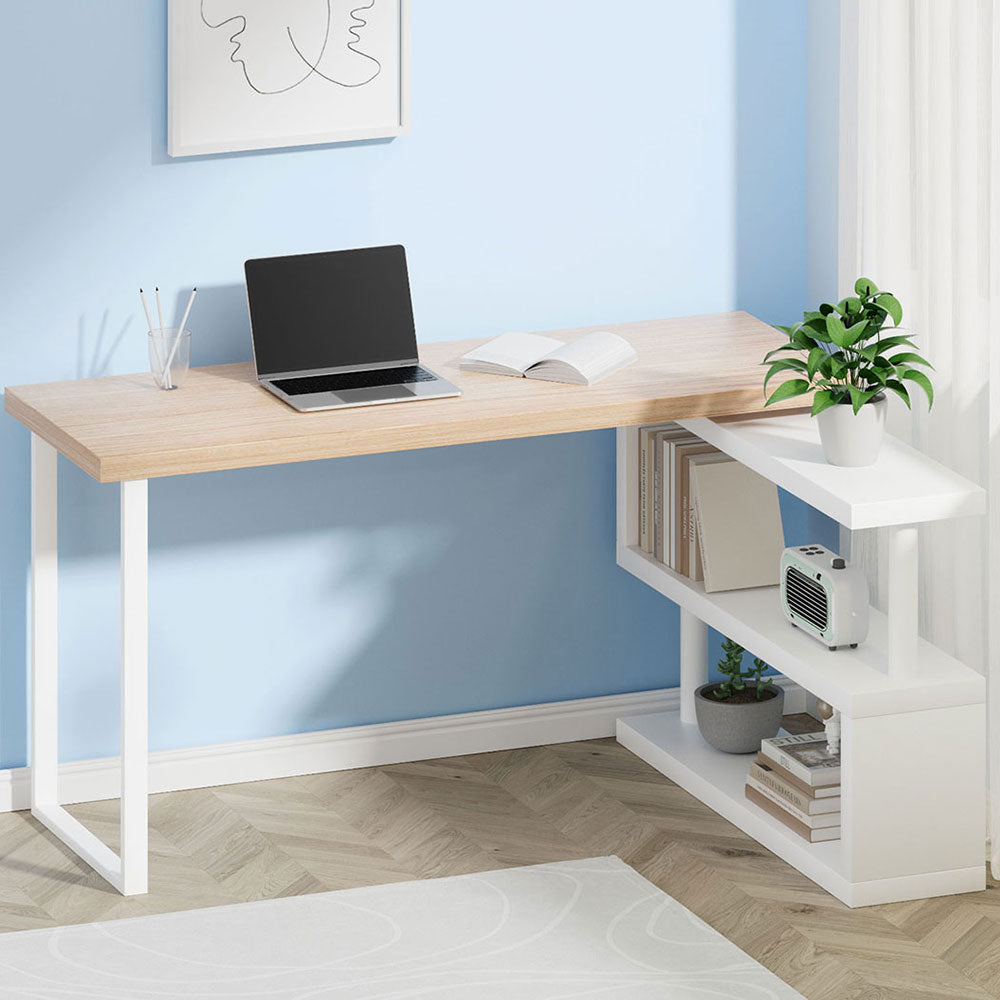 Macquarie Computer Desk, Oak and White 140cm
