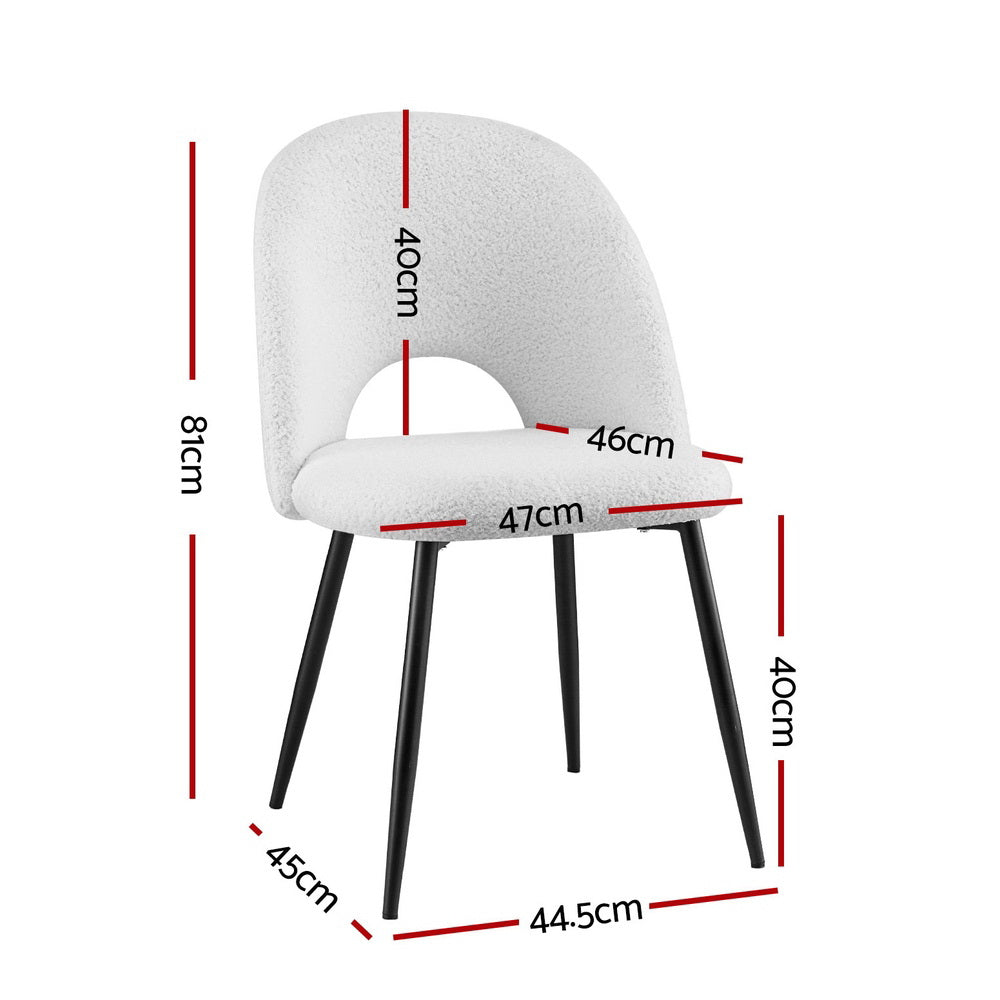 Seppeltsfield white sherpa boucle dining chair in a modern dining room