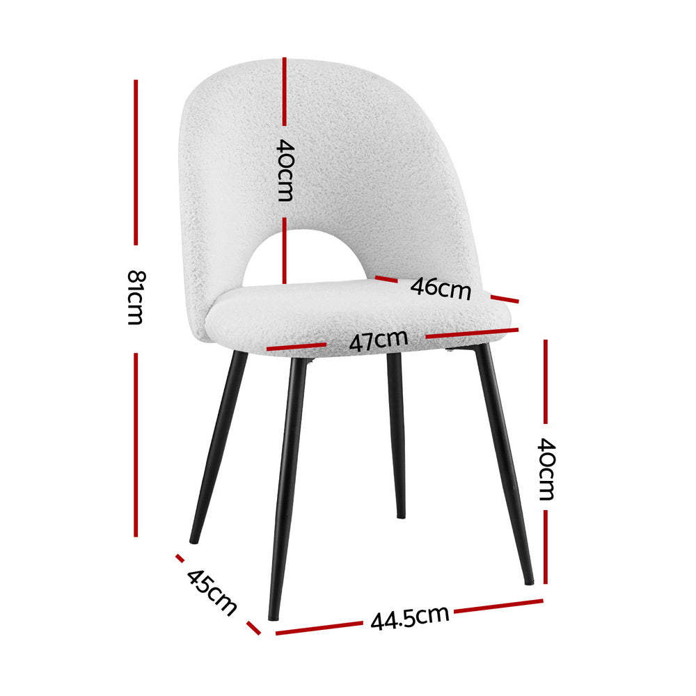 Seppeltsfield white sherpa boucle dining chair in a modern dining room