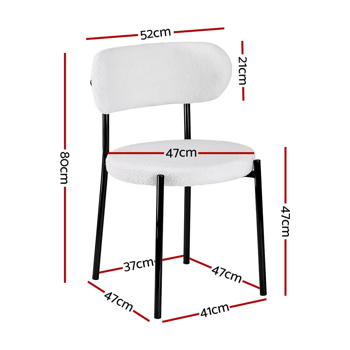 Stirling Boucle Dining Chair, White Sherpa 6pcs