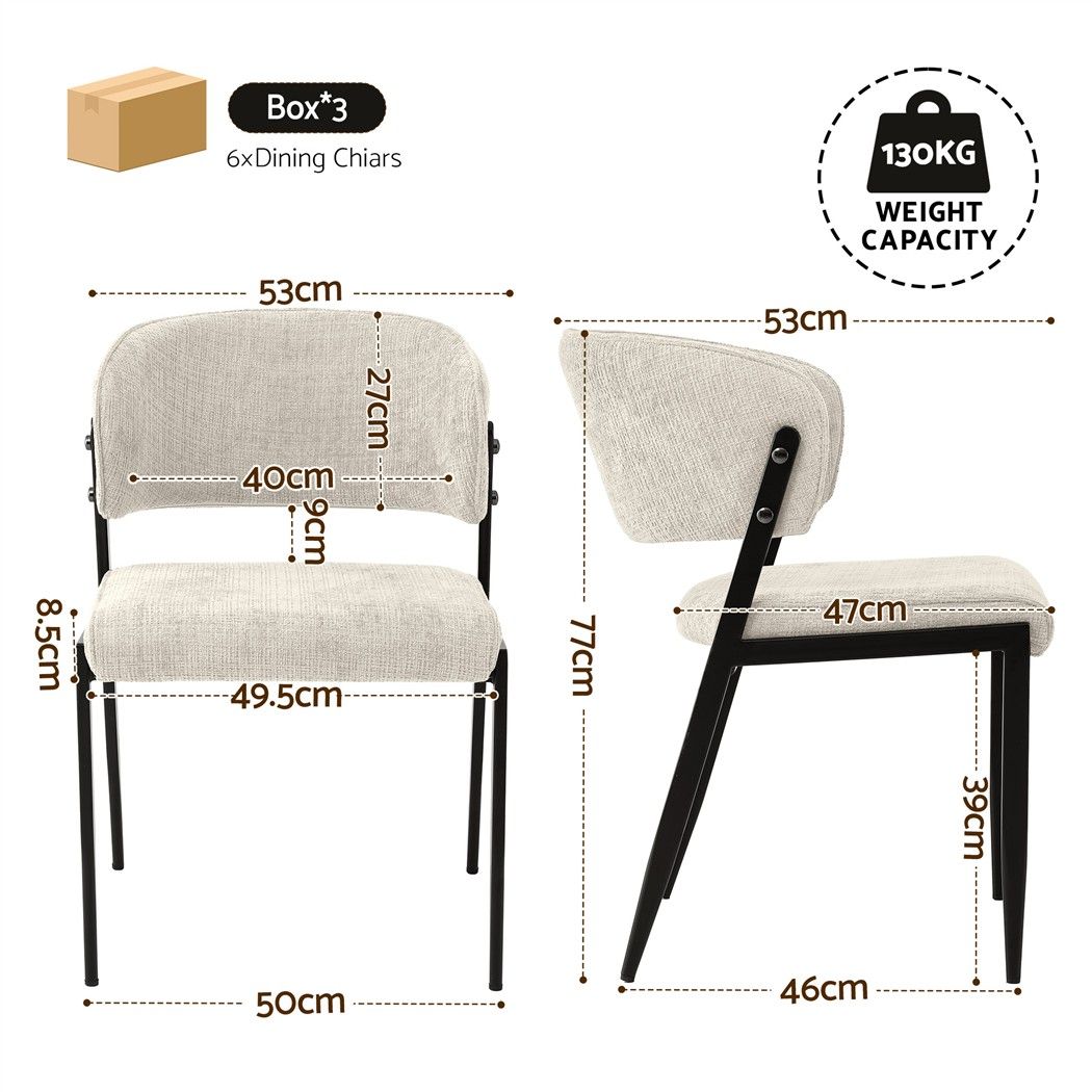 Tanunda beige linen dining chair in a modern dining room