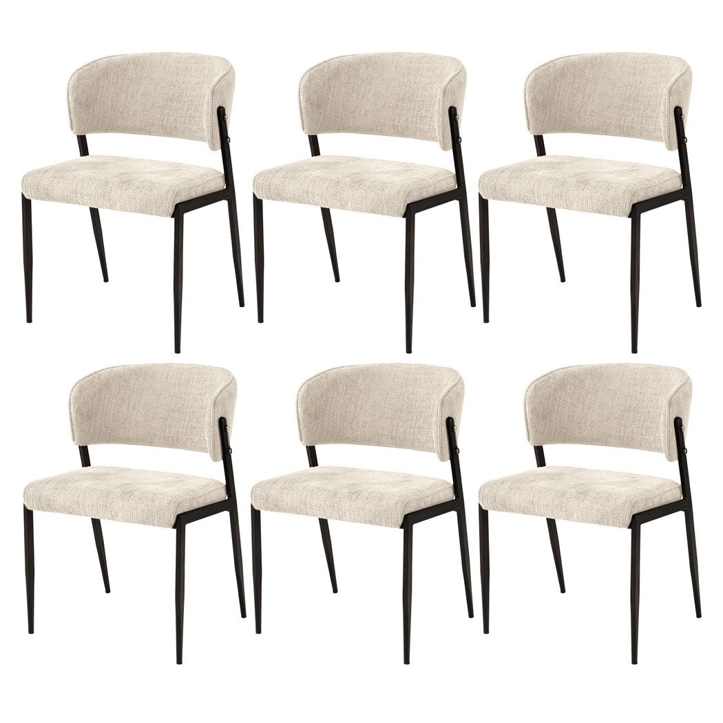 Tanunda beige linen dining chair in a modern dining room