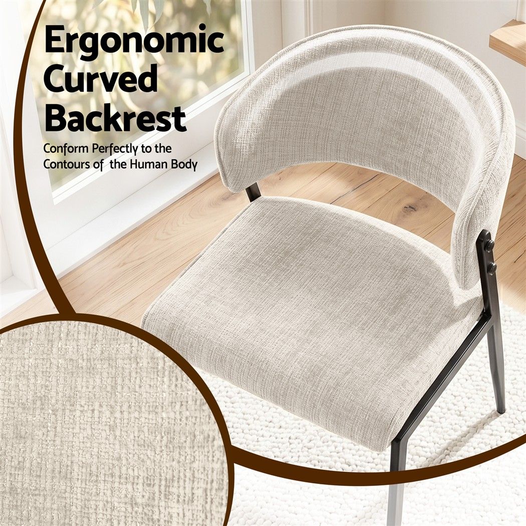 Tanunda beige linen dining chair in a modern dining room