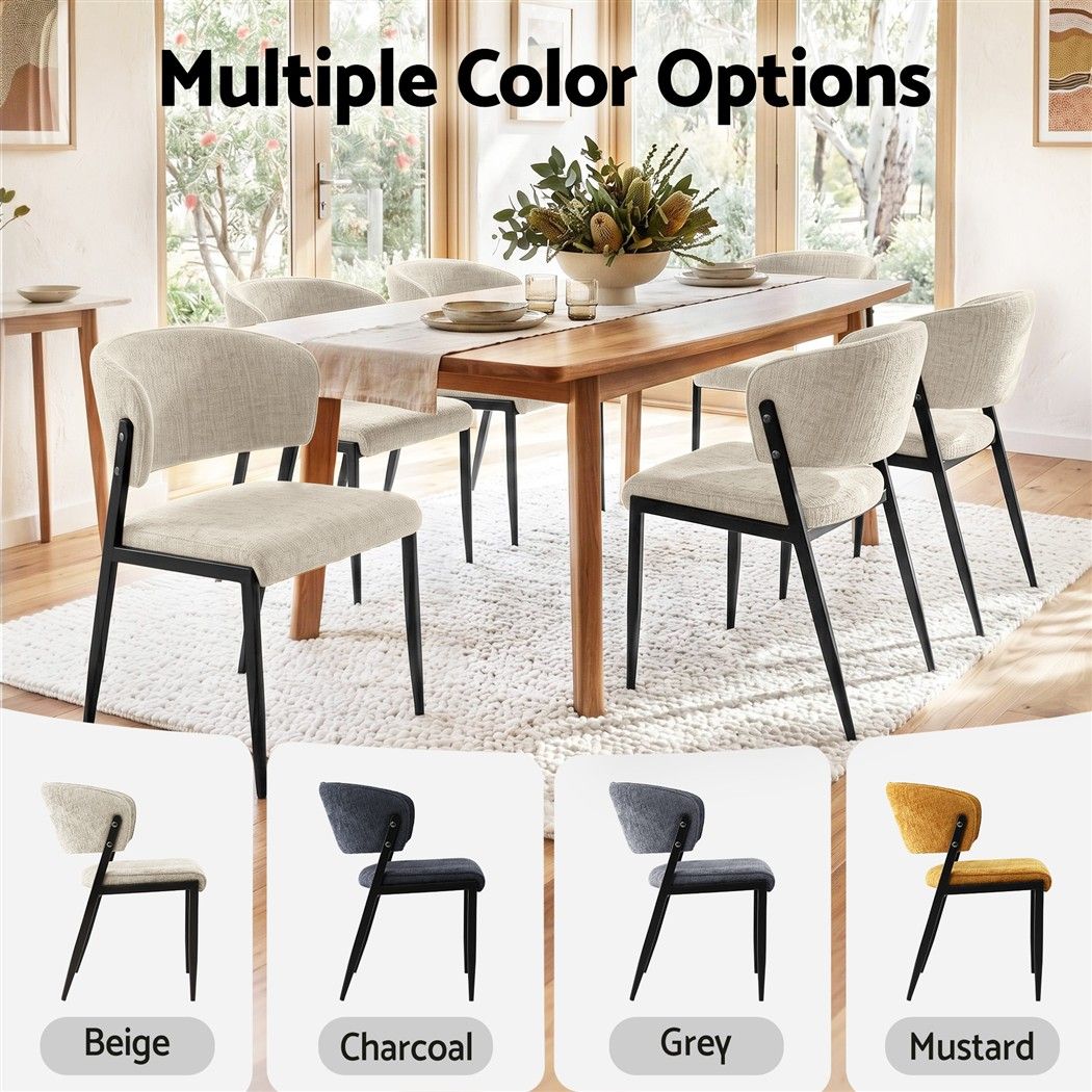 Tanunda beige linen dining chair in a modern dining room
