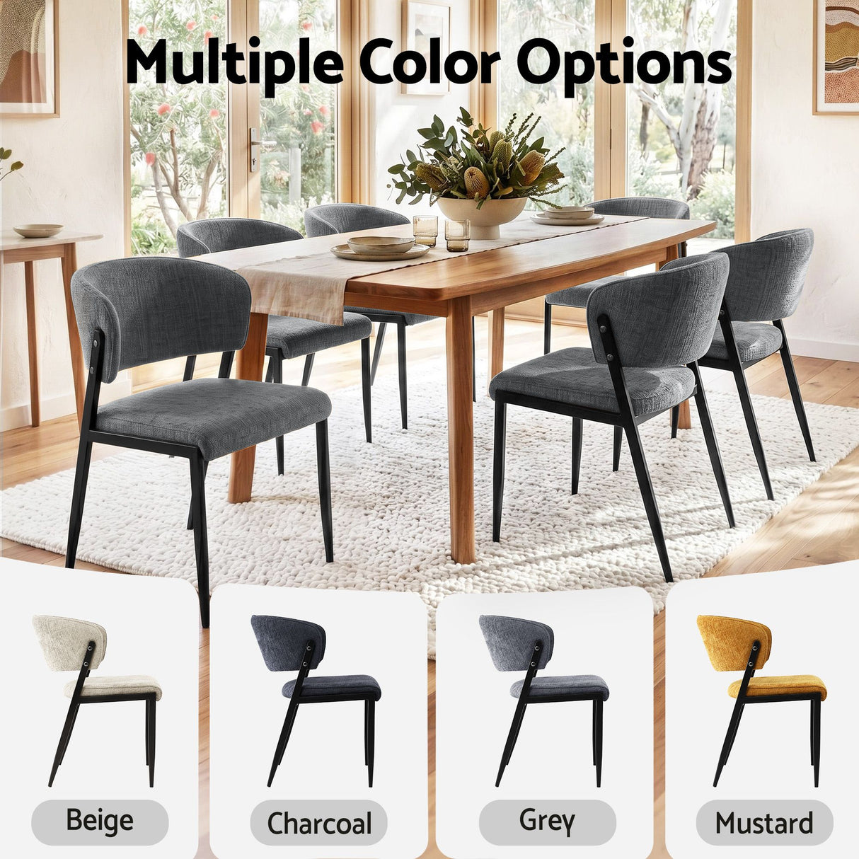 Tanunda grey linen dining chair in a modern dining room