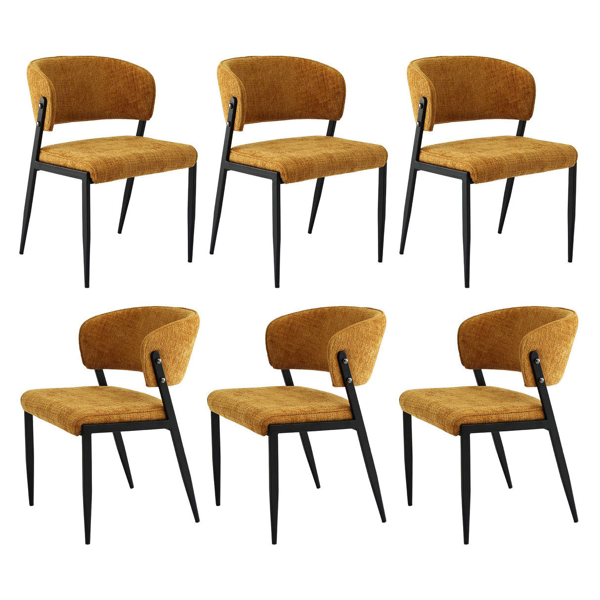 Tanunda mustard linen dining chair in a modern dining room