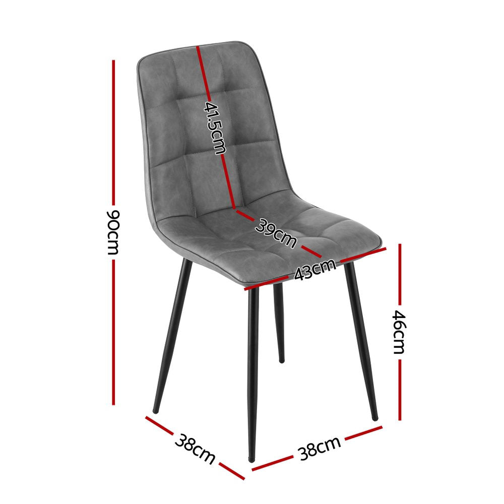 Krondorf grey faux leather dining chair in a modern dining room