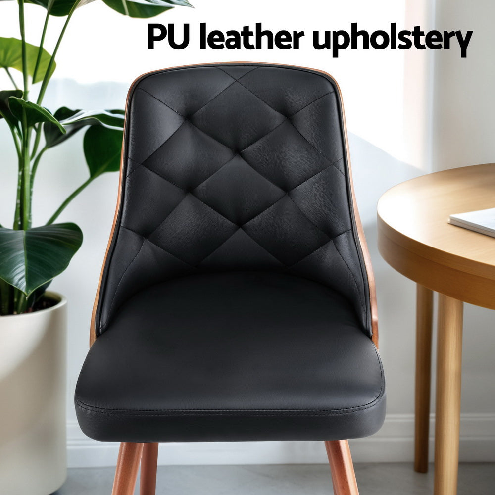 Artiss Black PU Leather Diamond-Tufted Dining Chairs — Set of 4 — Allure Home Collections