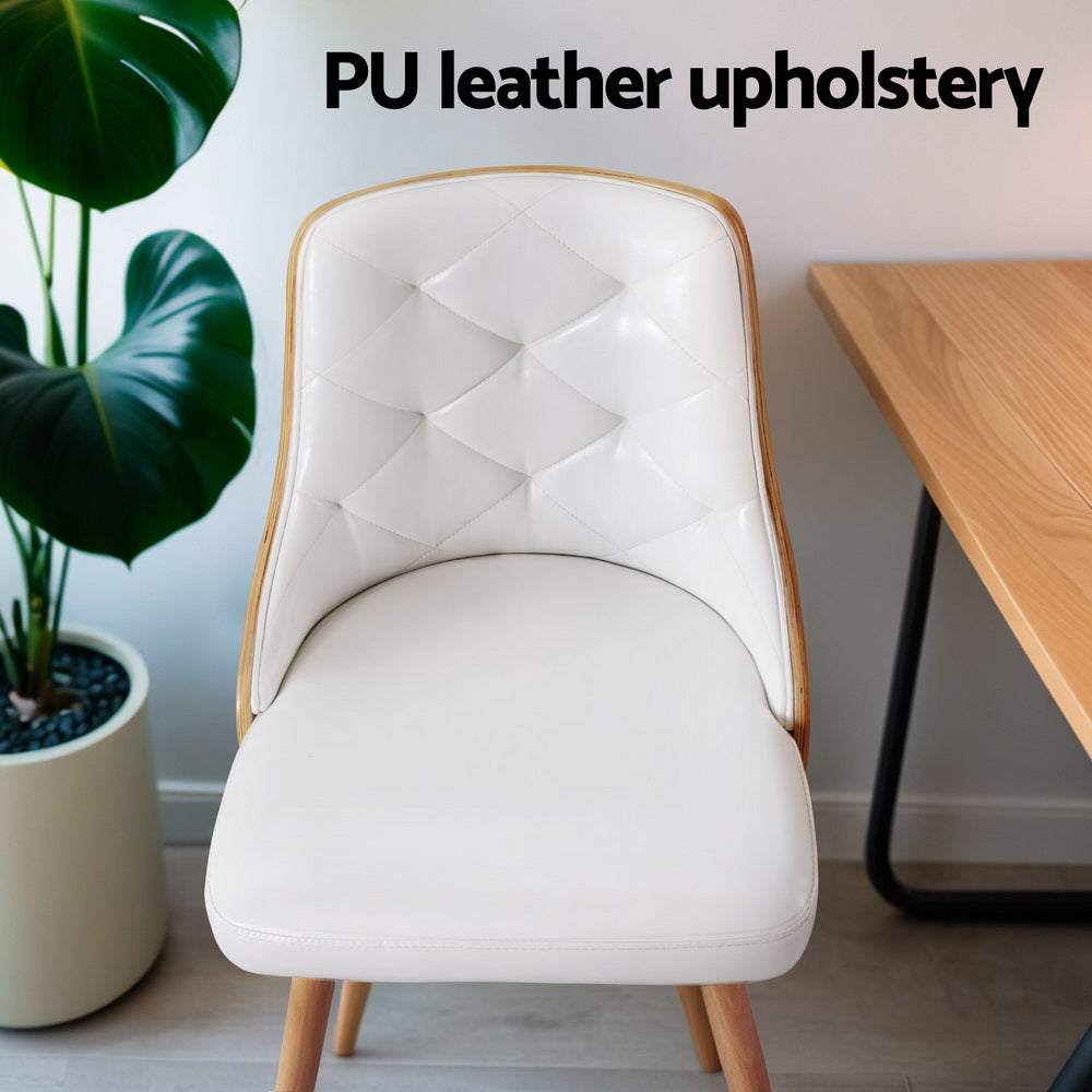 Artiss PU Leather Diamond-Tufted Dining Chairs — Set of 2, White or Black — Allure Home Collections