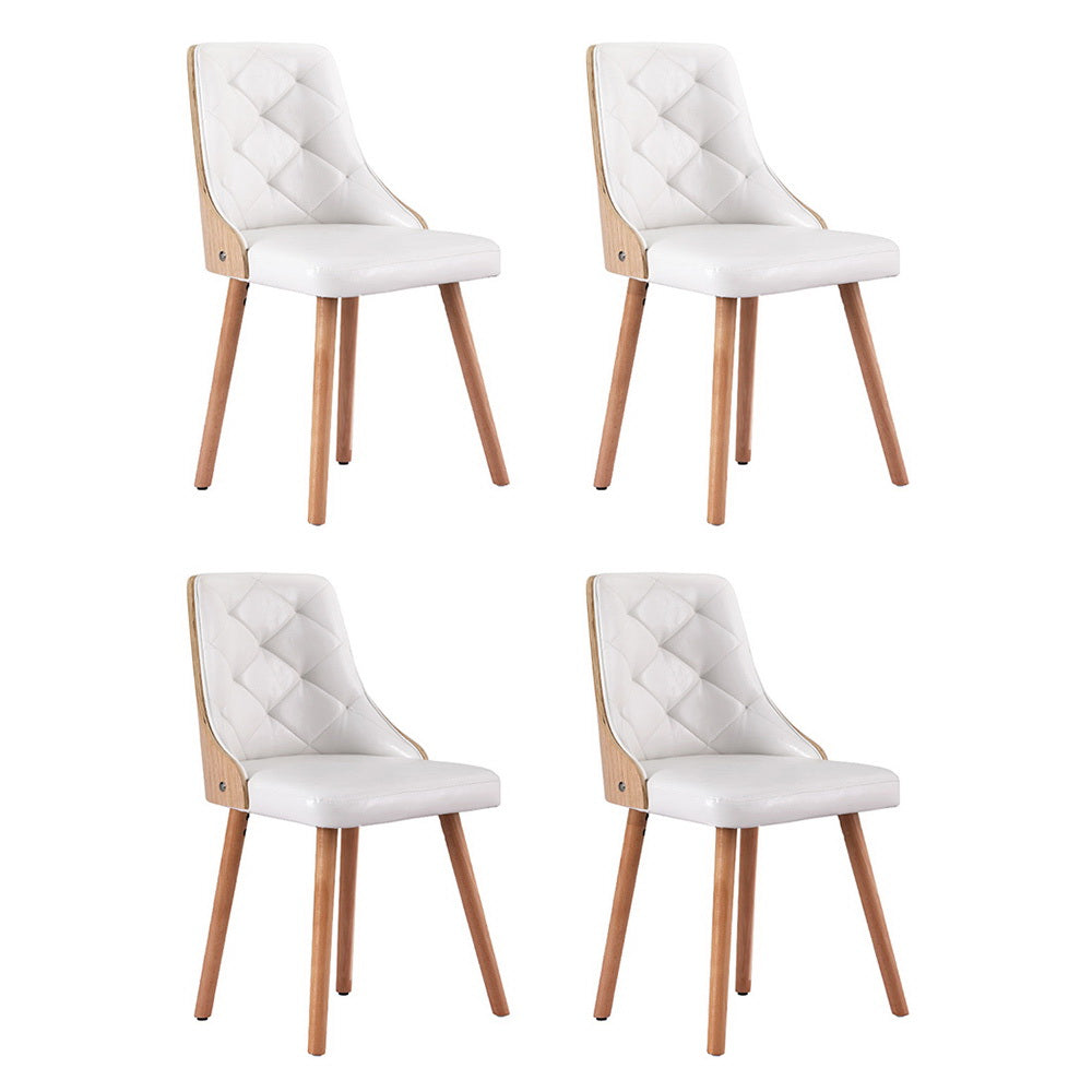 Artiss White PU Leather Dining Chairs — Set of 4 — Allure Home Collections