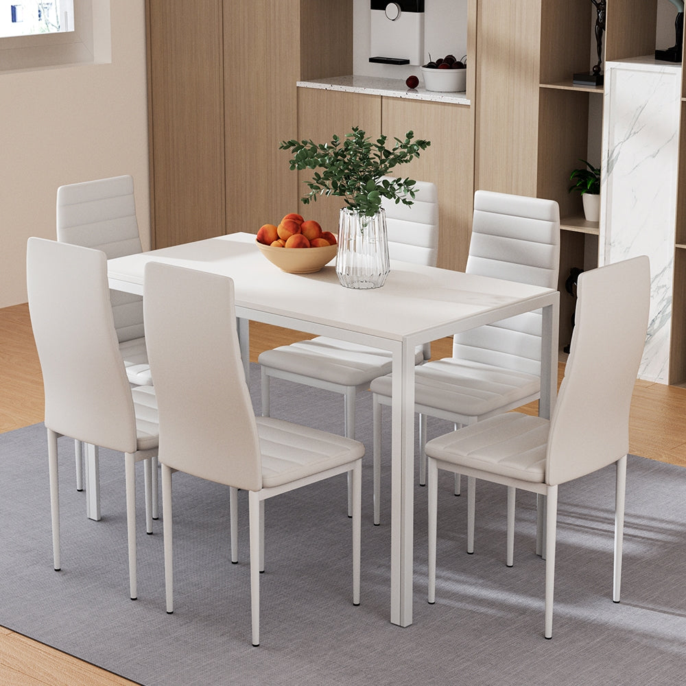 Bridgewater white dining set in a modern dining room