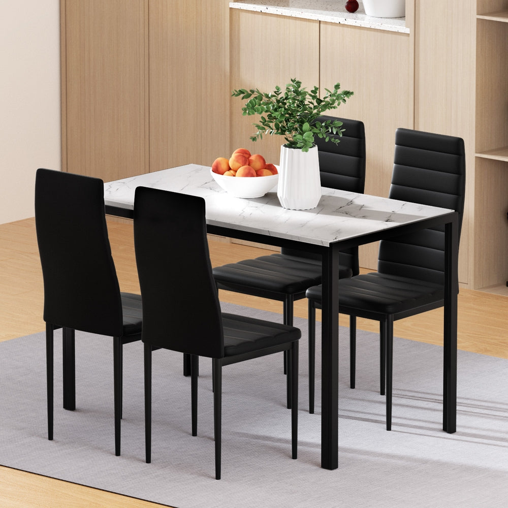 Lenswood marble and white dining set in a modern dining room