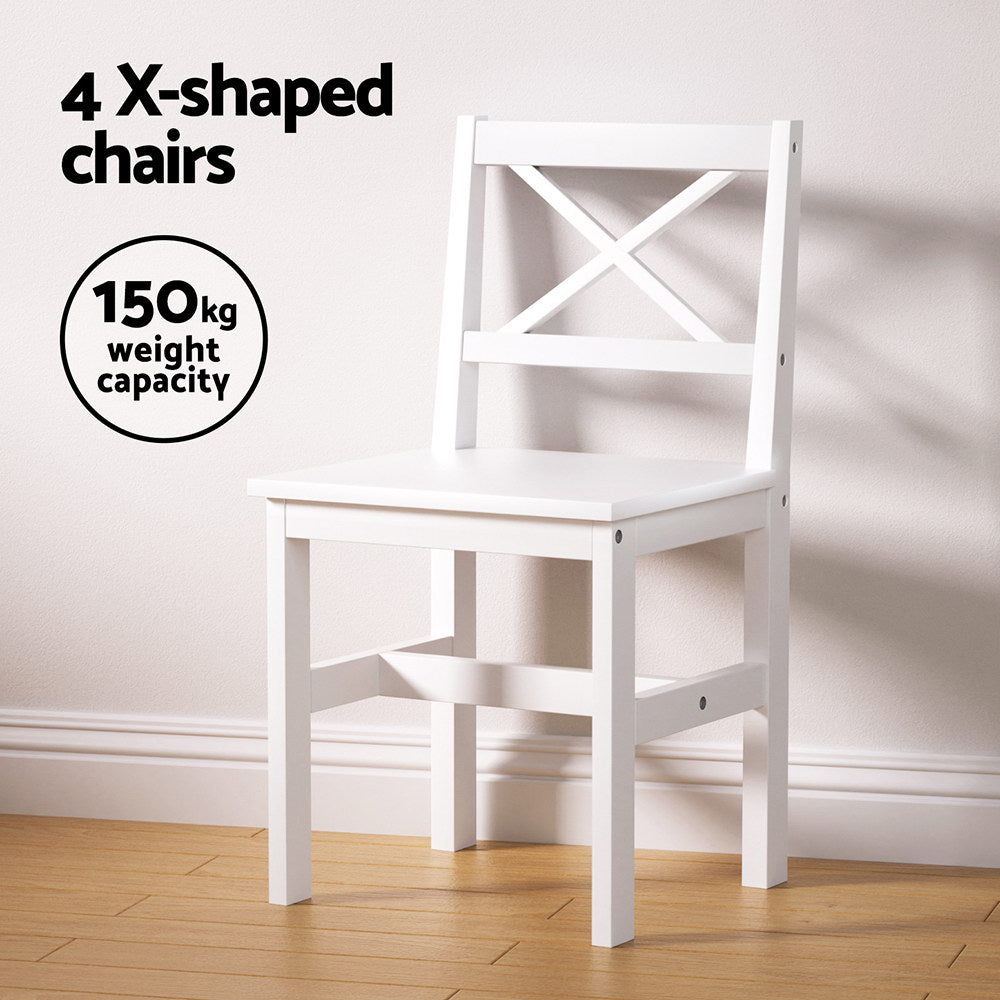 Crafers 5 Piece Dining Set, White