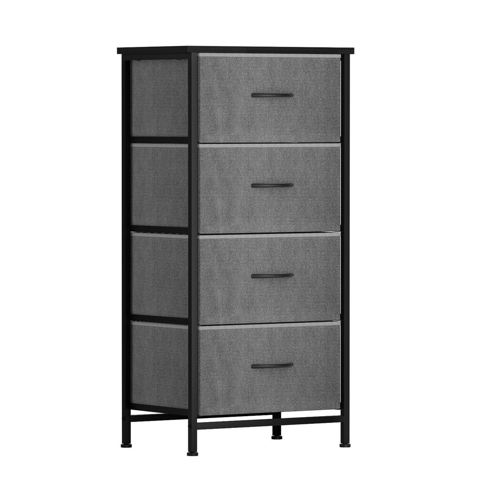 Artiss 4-Drawer Storage Dresser Tallboy in Grey — Metal Frame — Allure Home Collections