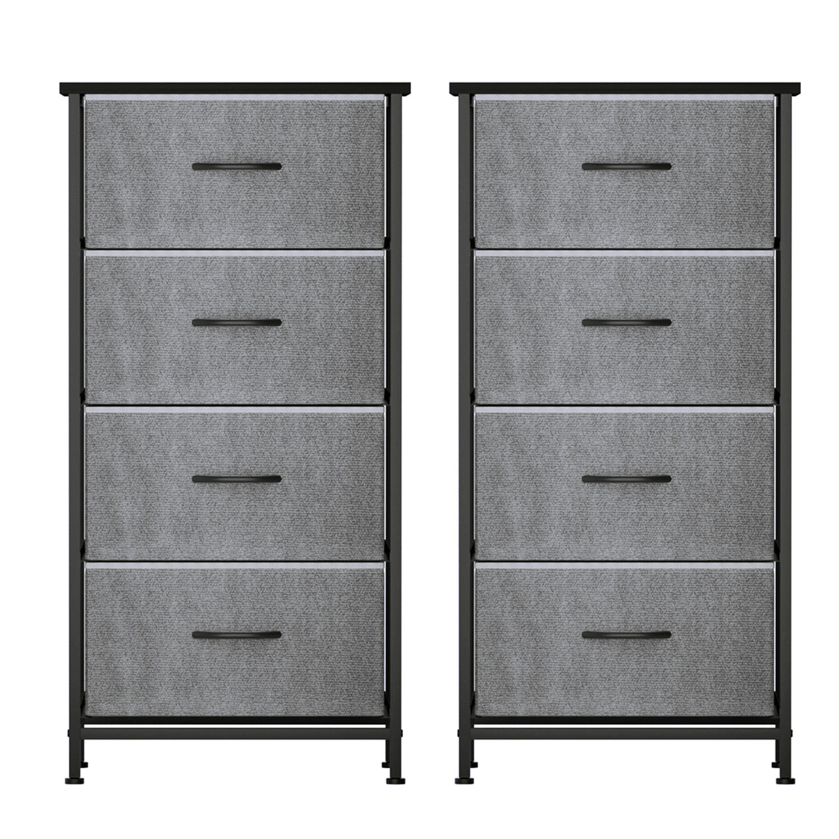 Tallong 4 Drawer Tallboy, Grey 2pcs