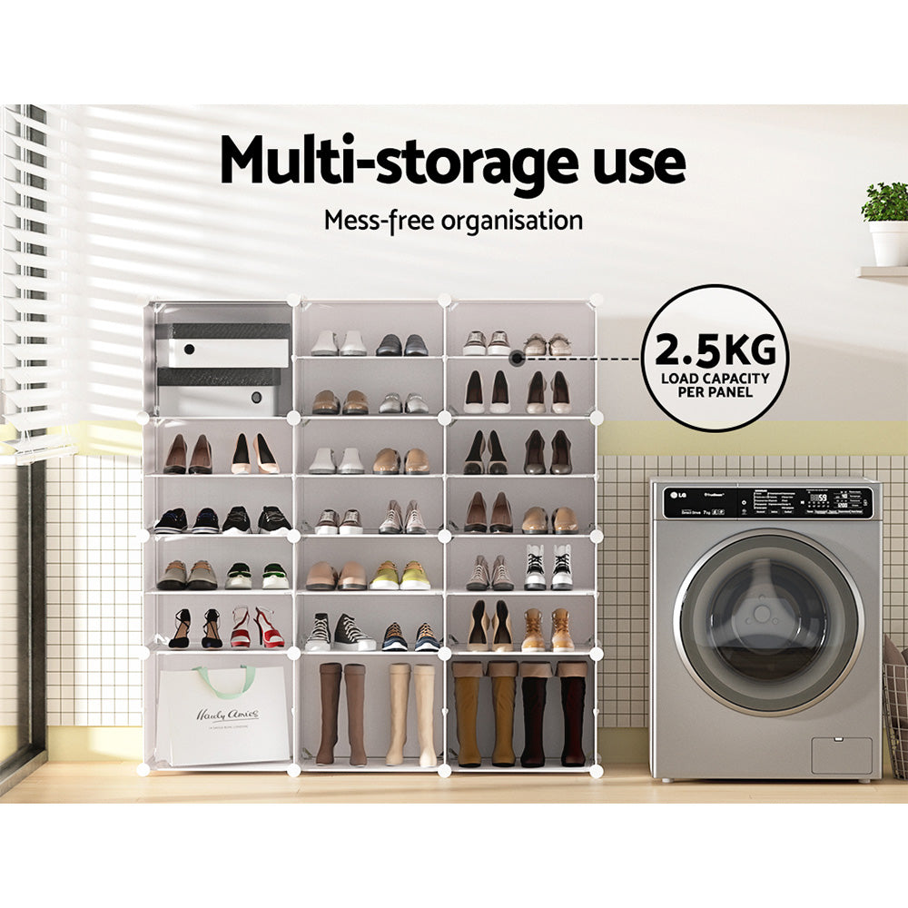 Artiss 12-Cube DIY Stackable White Shoe Rack — Multipurpose, Stylish — Allure Home Collections
