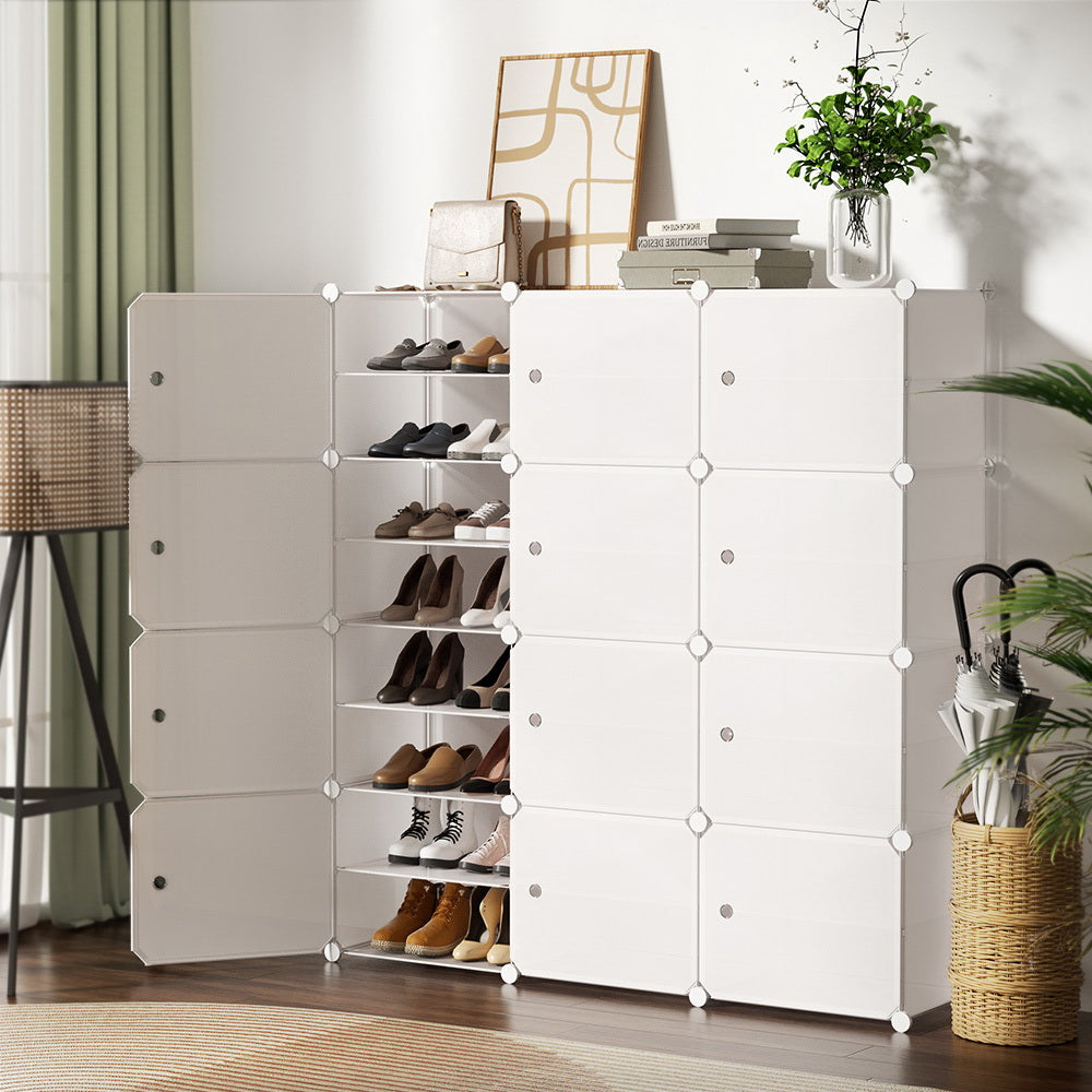 Artiss 12-Cube DIY Stackable White Shoe Rack — Multipurpose, Stylish — Allure Home Collections