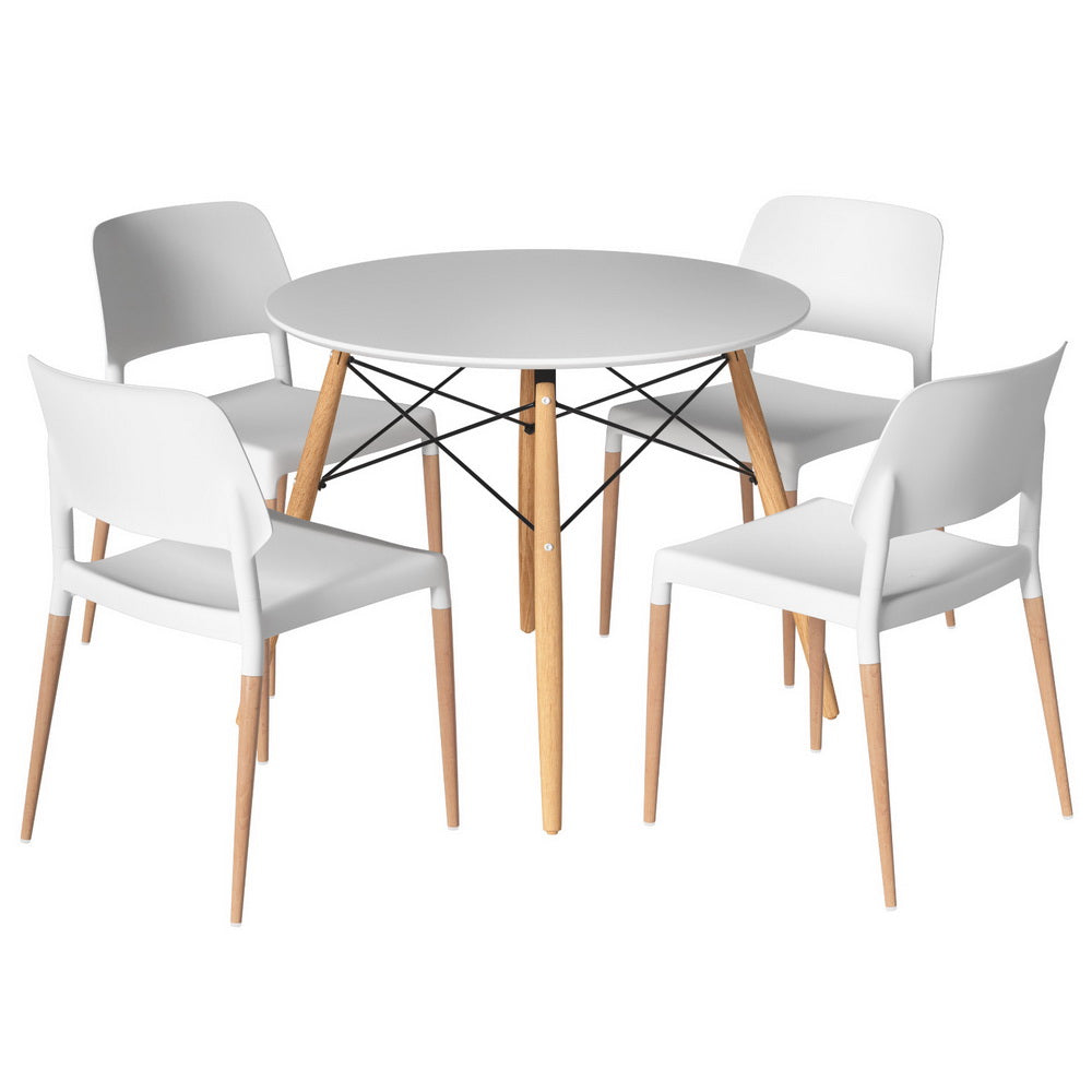 Forest Range white dining set in a modern dining room