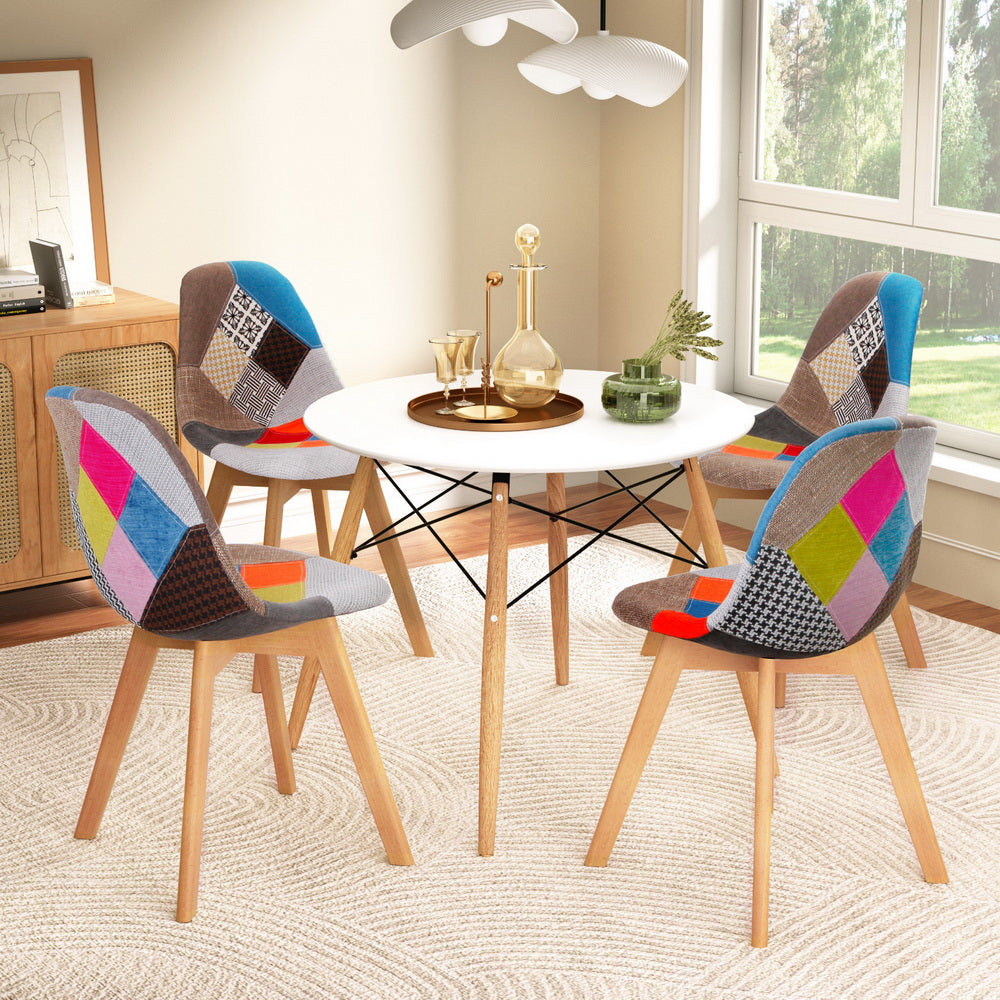 Artiss DSW Replica Dining Table and 4 Chairs Set — White — Allure Home Collections