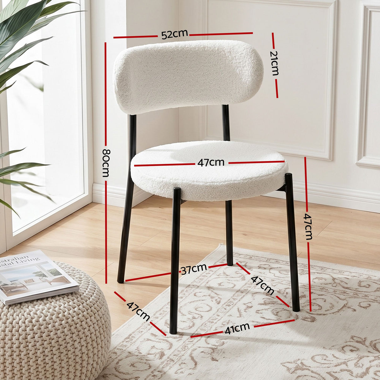 Mylor 5 Piece Extendable Dining Set, White Sherpa