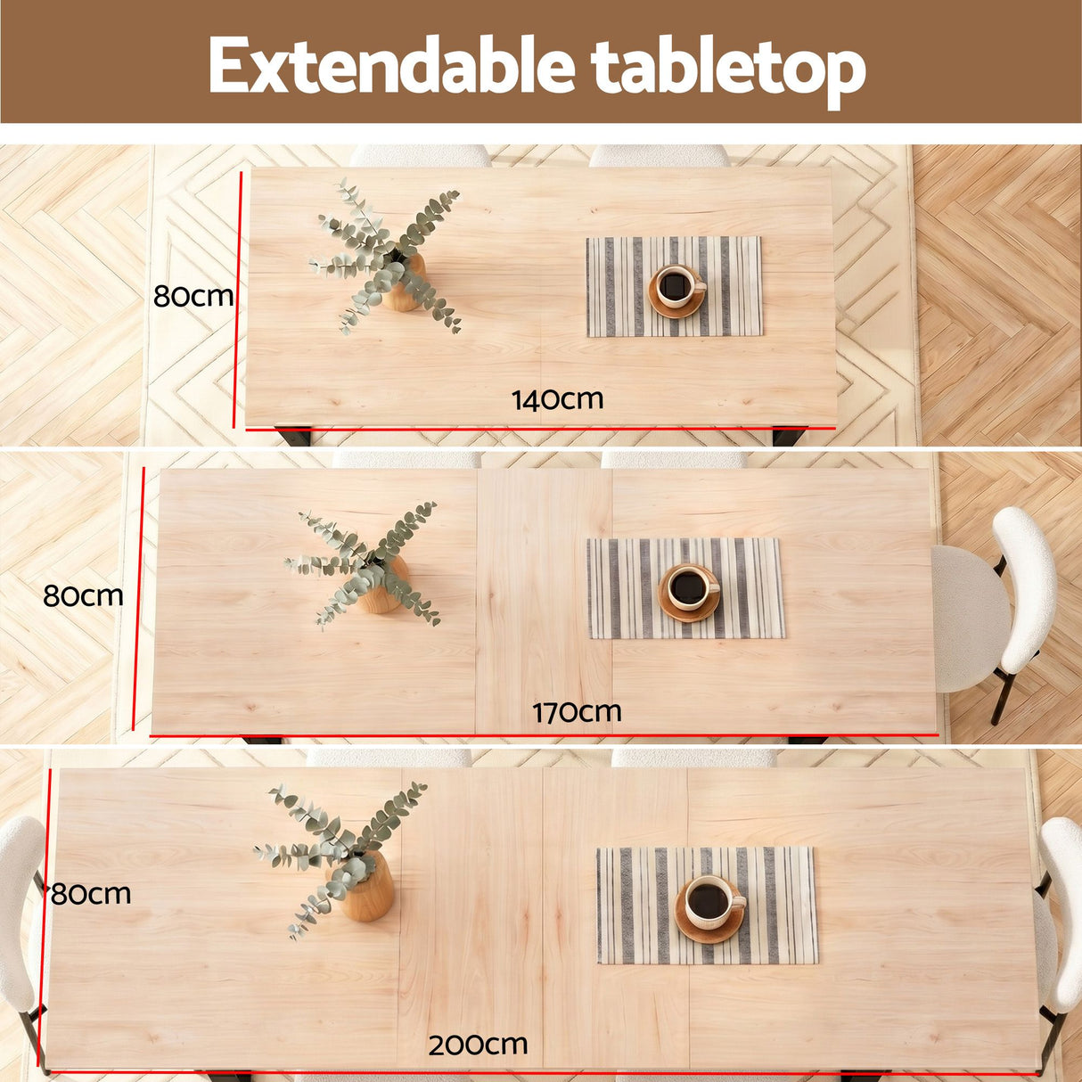 Mylor 5 Piece Extendable Dining Set, White Sherpa