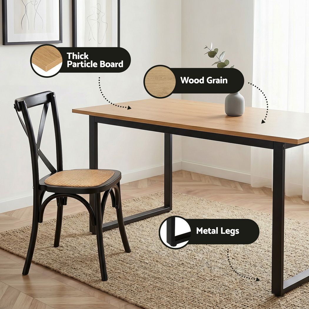 Woodside 5 Piece Dining Set, Black Rattan