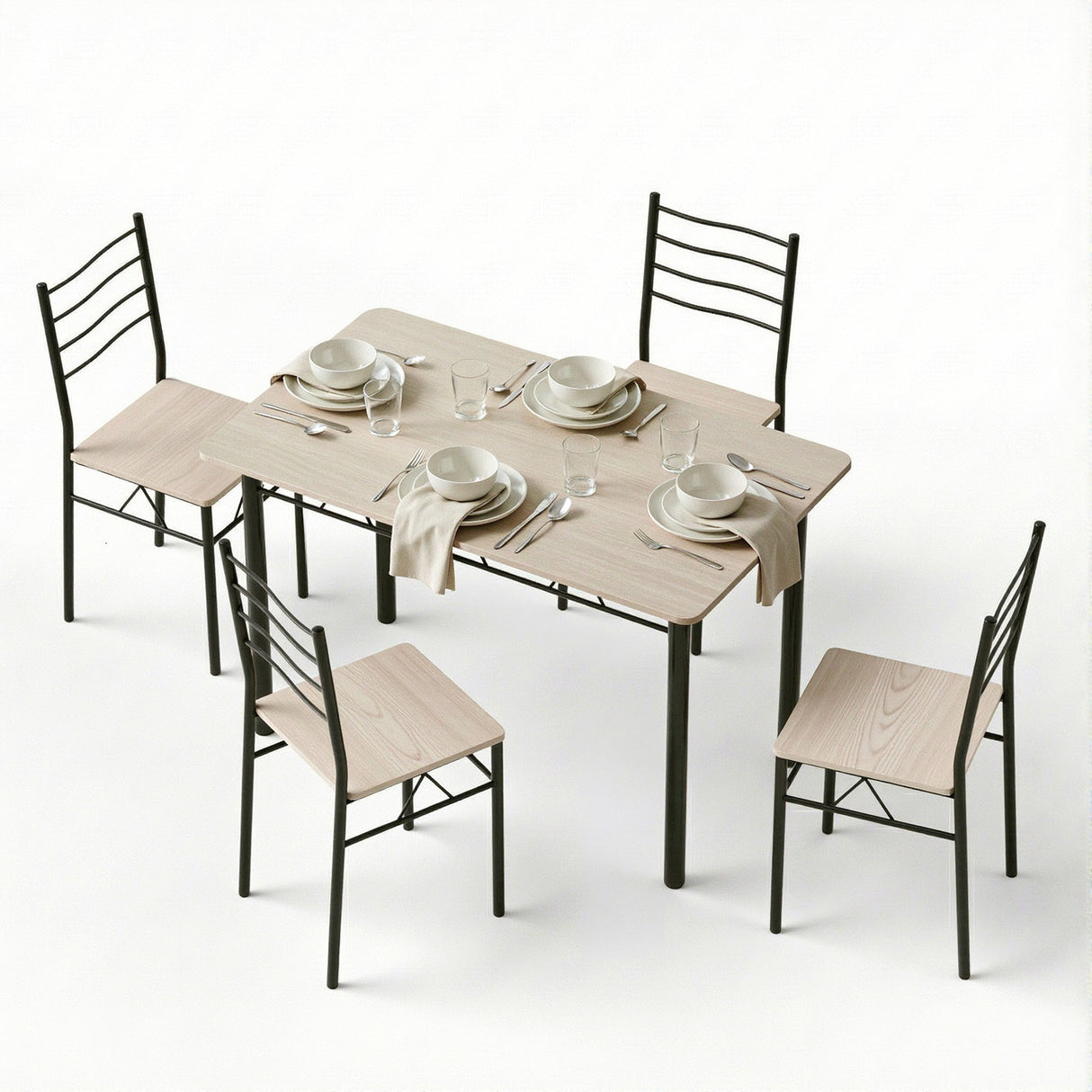 Summertown oak and black dining set in a modern dining room
