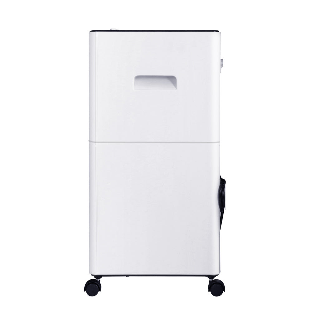 Four castor wheels on the base of the portable 6 L air cooler