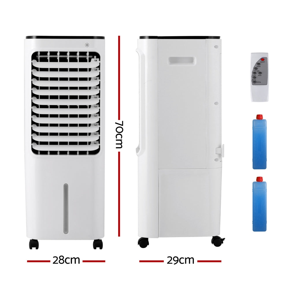 Control panel and remote control for the evaporative air cooler