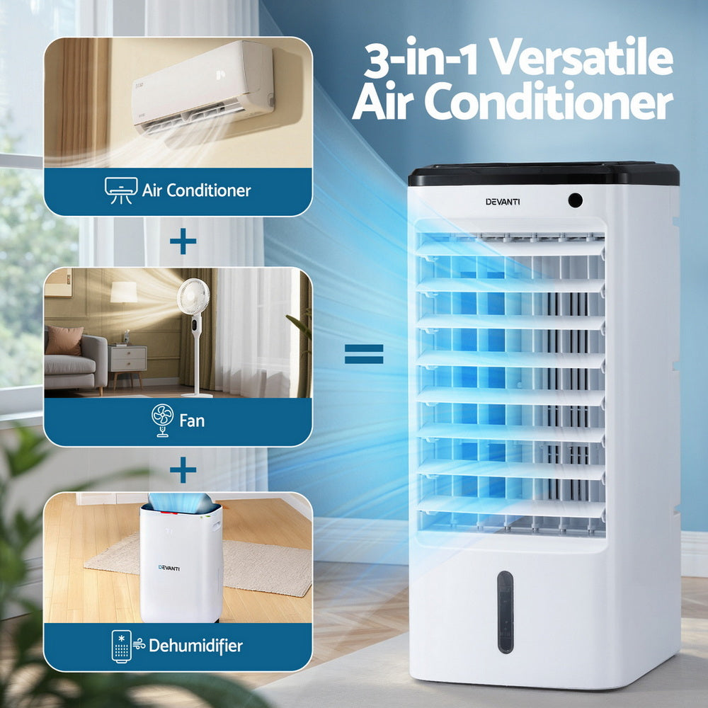 Devanti 3-in-1 Evaporative Air Cooler Conditioner with Remote - 4L