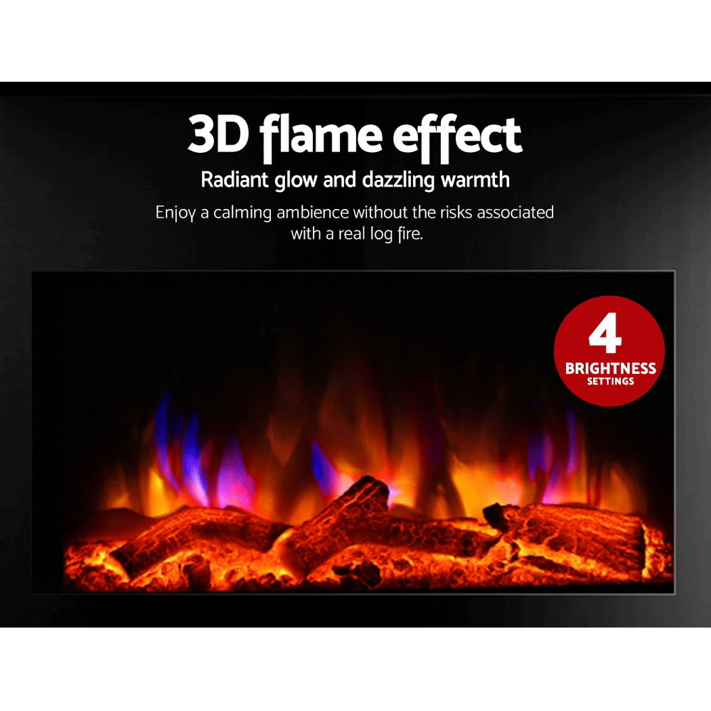 Wall mounting bracket and screw pack for the electric fireplace