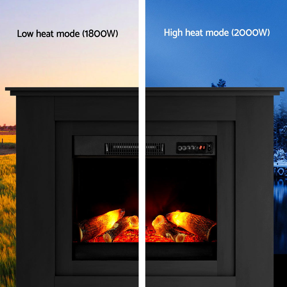 Close up of the tempered glass insert and flame display