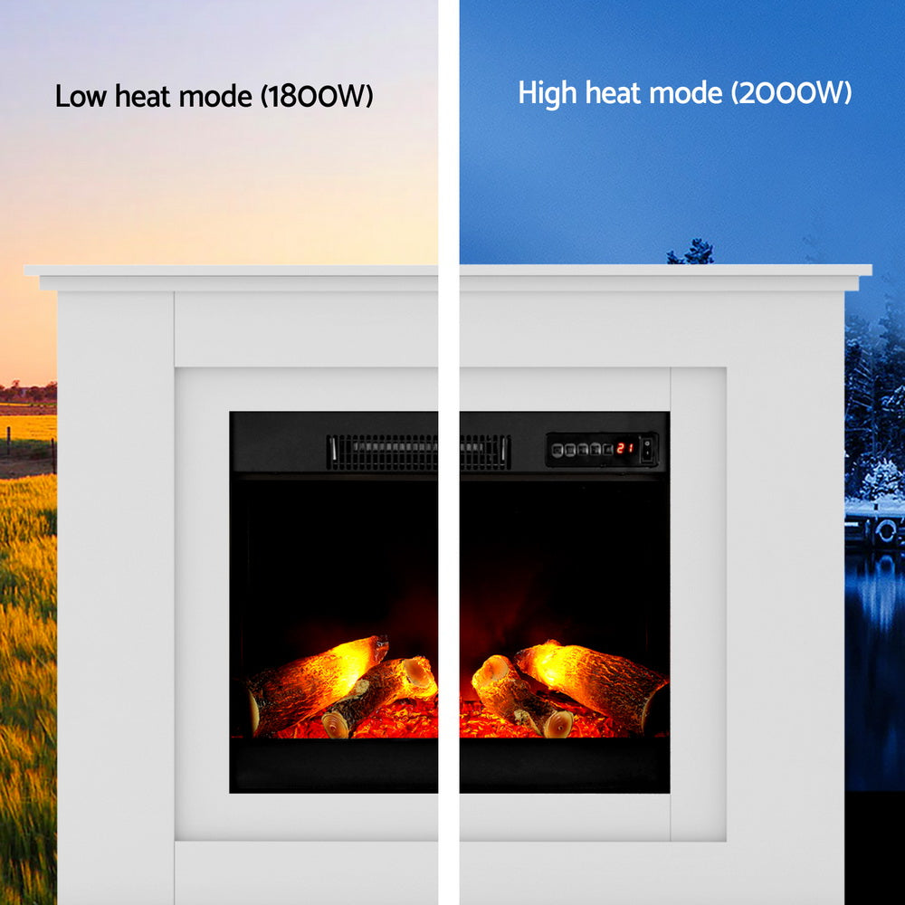 Close up of the black tempered glass insert and flame display