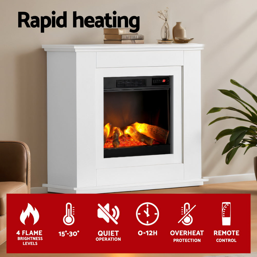 Remote control supplied with the 2000 W white mantel fireplace