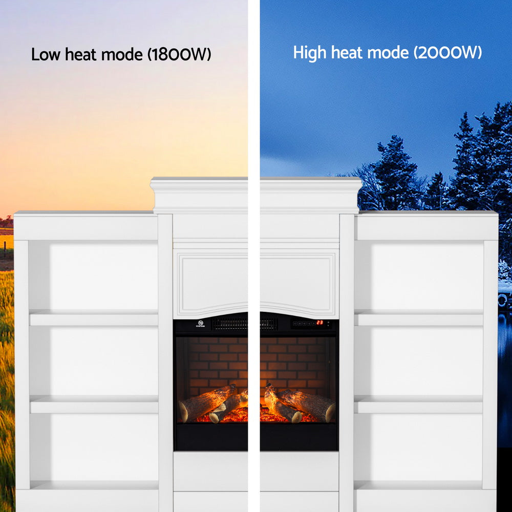 Dimension diagram of the electric fireplace, 164.5 x 30 x 113.5 cm