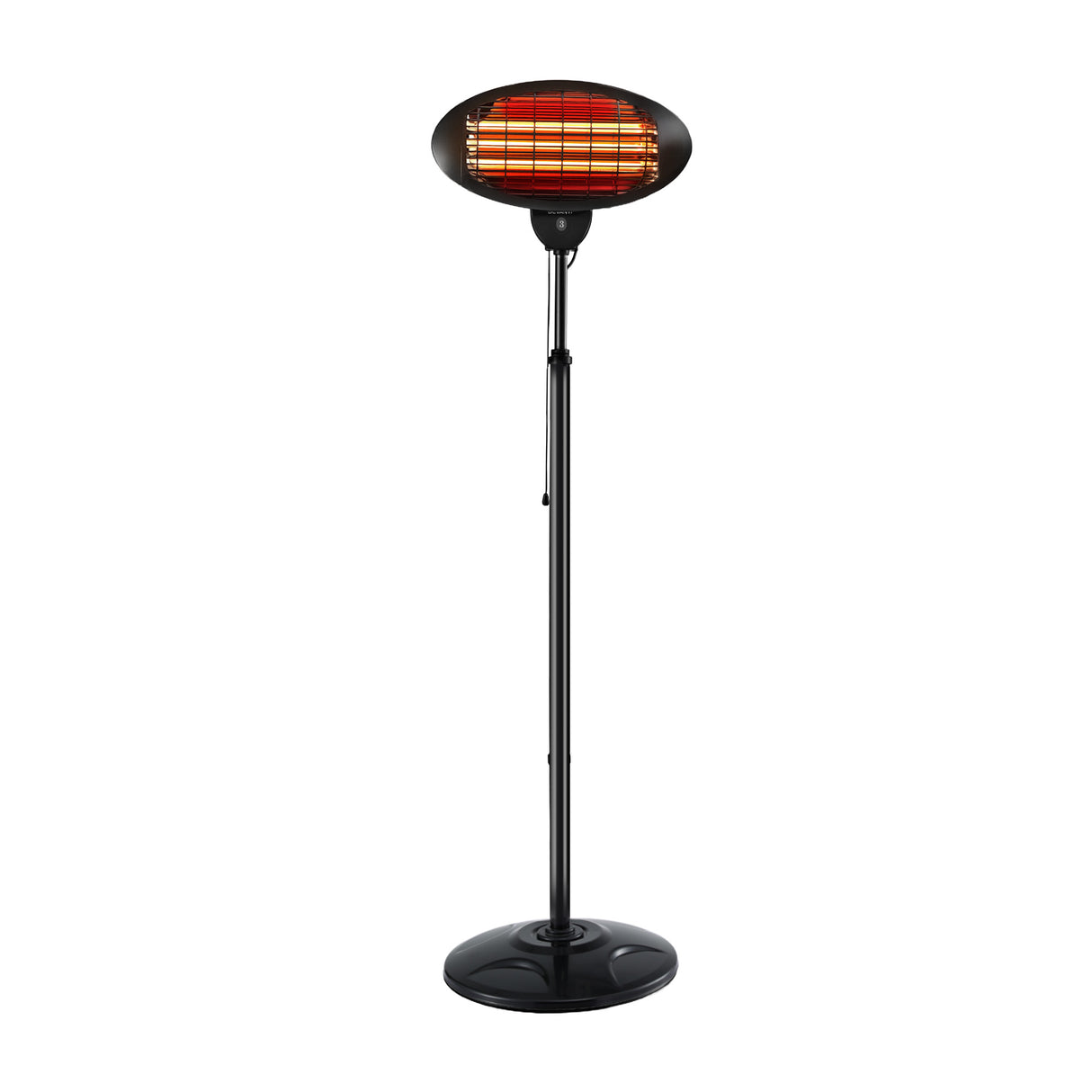 Dimension diagram of the patio heater, 50 x 50 x 180 to 211 cm