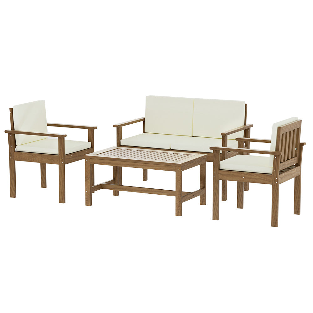 Maryborough 4 Piece Outdoor Sofa Set, Brown Timber
