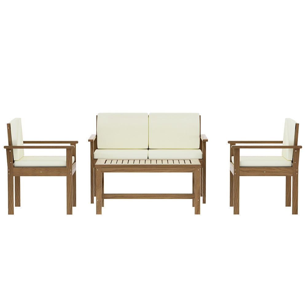 Maryborough 4 Piece Outdoor Sofa Set, Brown Timber