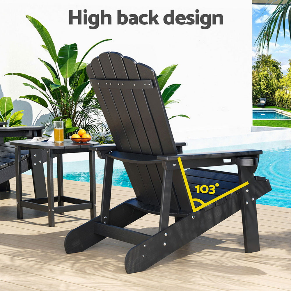 Golden Beach 3 Piece Outdoor Lounge Set, Black