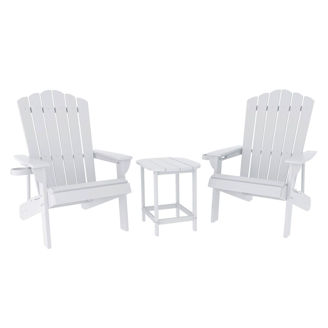 Golden Beach 3 Piece Outdoor Lounge Set, White