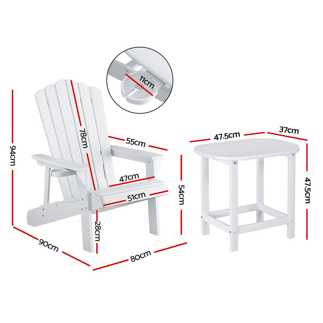Golden Beach 3 Piece Outdoor Lounge Set, White