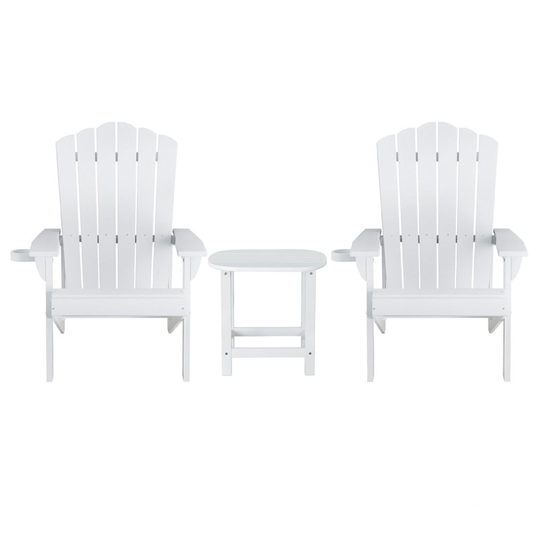 Golden Beach 3 Piece Outdoor Lounge Set, White
