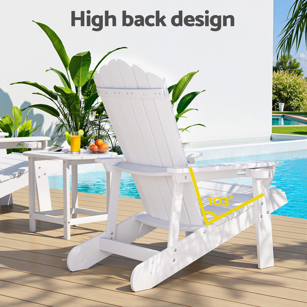 Golden Beach 3 Piece Outdoor Lounge Set, White