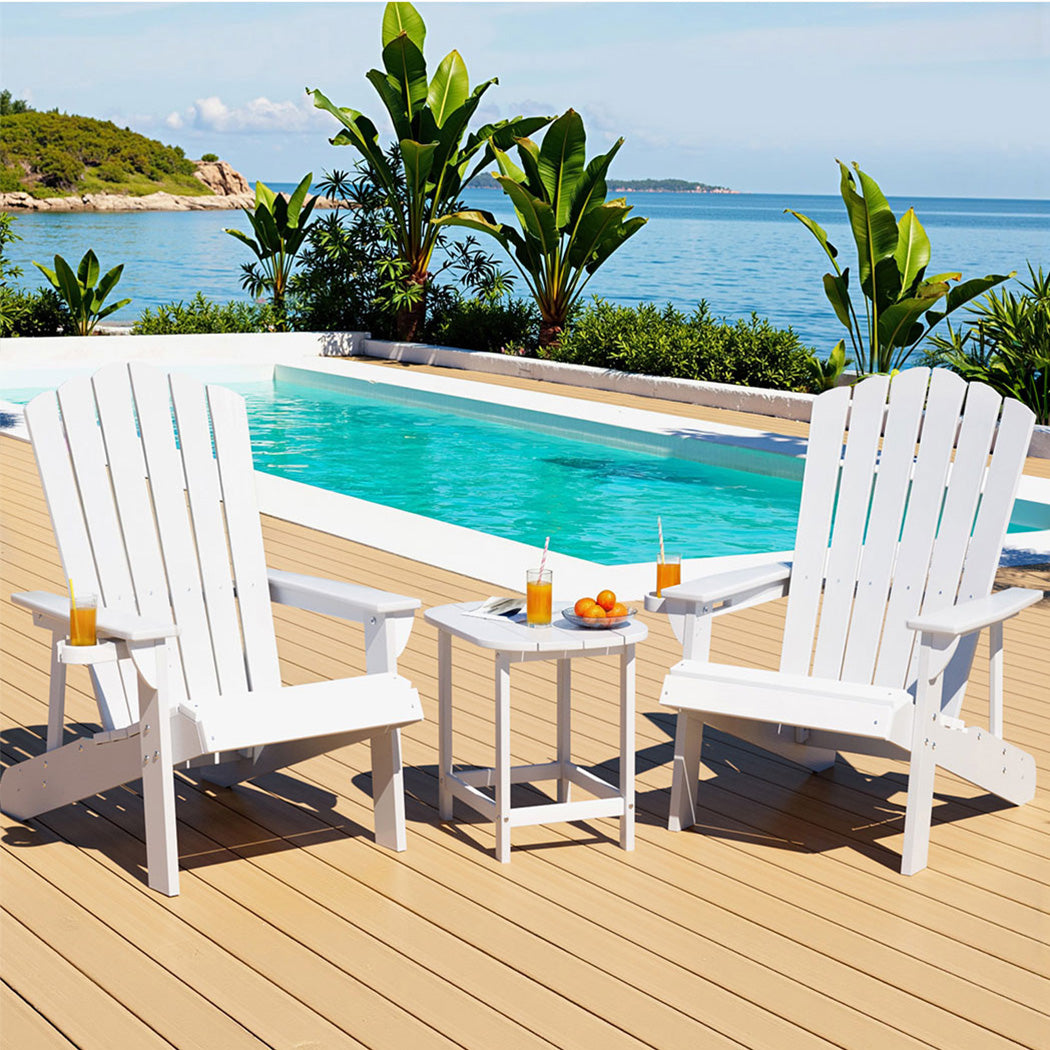 Golden Beach 3 Piece Outdoor Lounge Set, White
