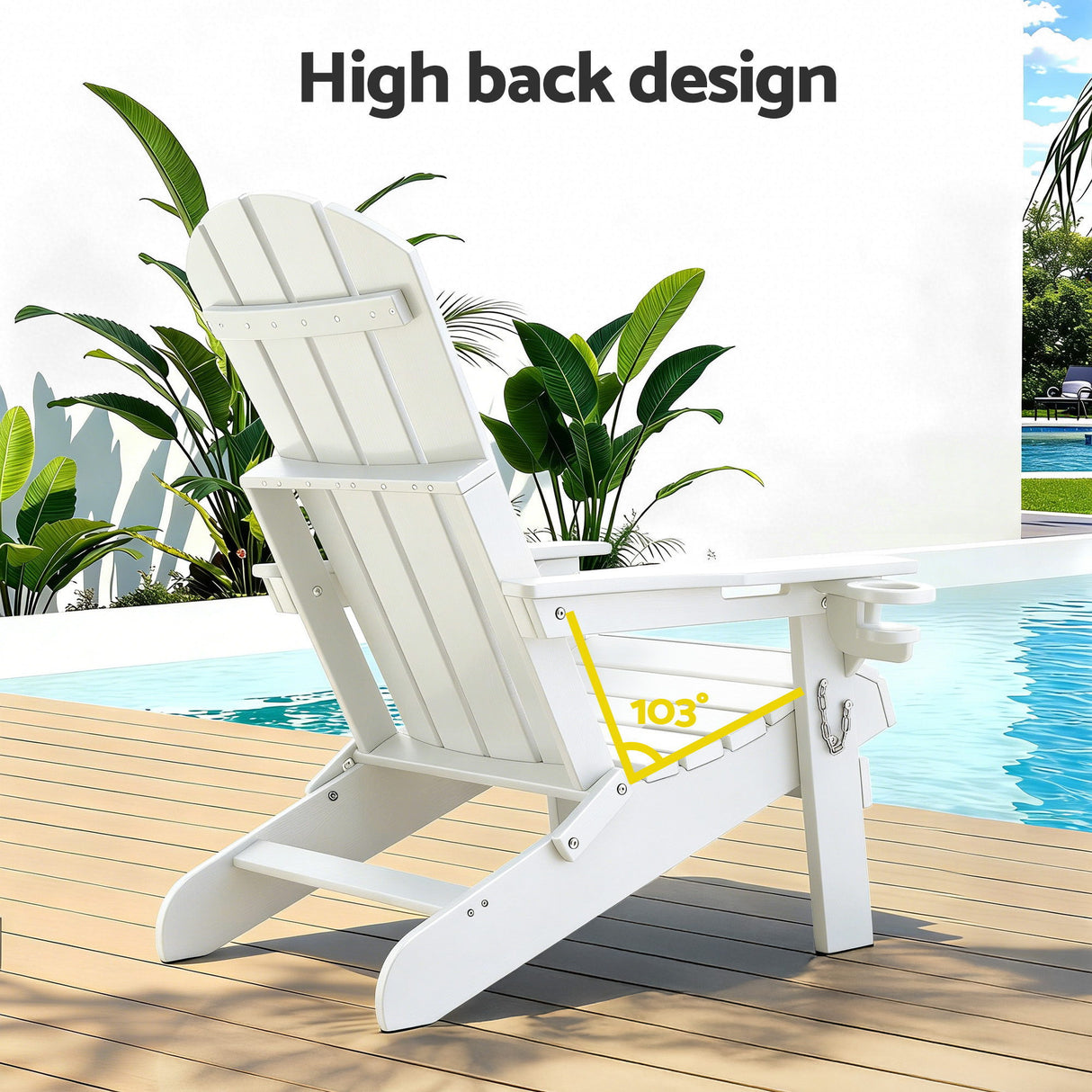 Shorncliffe 3 Piece Beach Table and Chairs Set, White