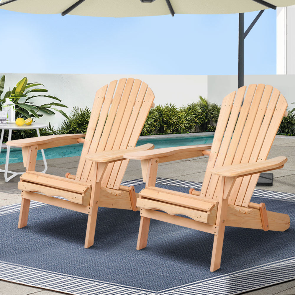 Wallaga Lake Adirondack Chair, Natural 2pcs image 1