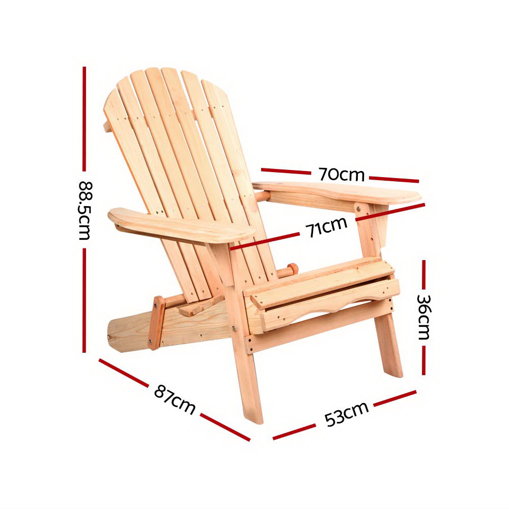 Wallaga Lake Adirondack Chair, Natural 2pcs image 2
