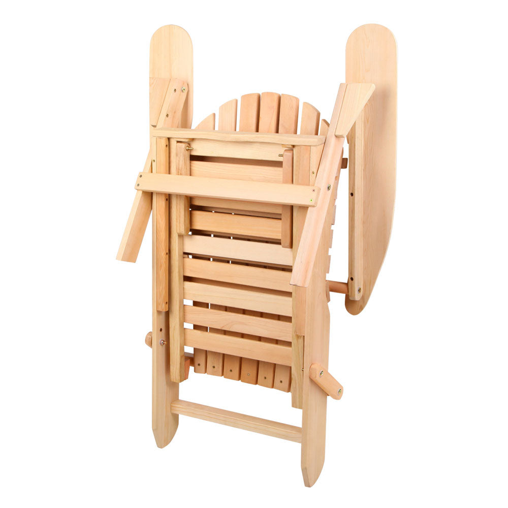 Airlie 3 Piece Beach Chair Set, Natural Timber